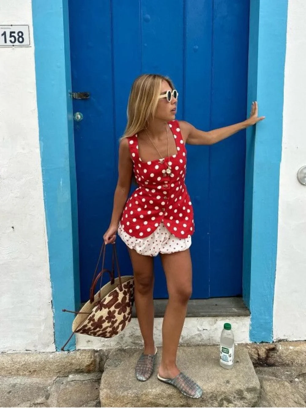 Posse the Label Red Polka Dot Linen Set